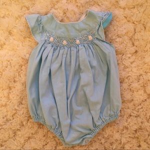 Baby girl smocked onesie
